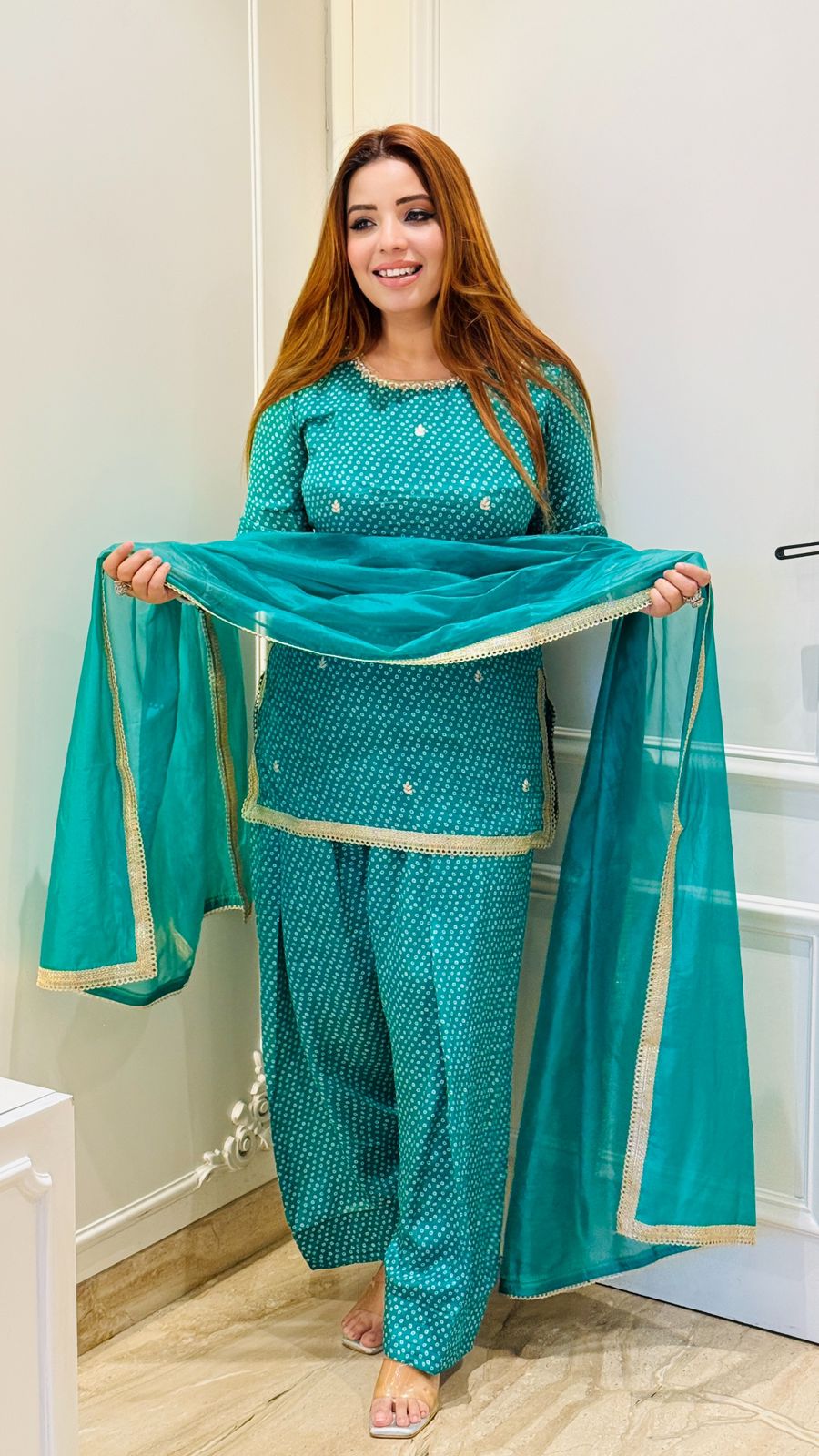 Oshira Suit Set- Blue, Red, Green